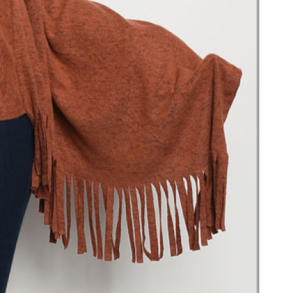 Rust fringe Poncho🍁 - Picture 3 of 3